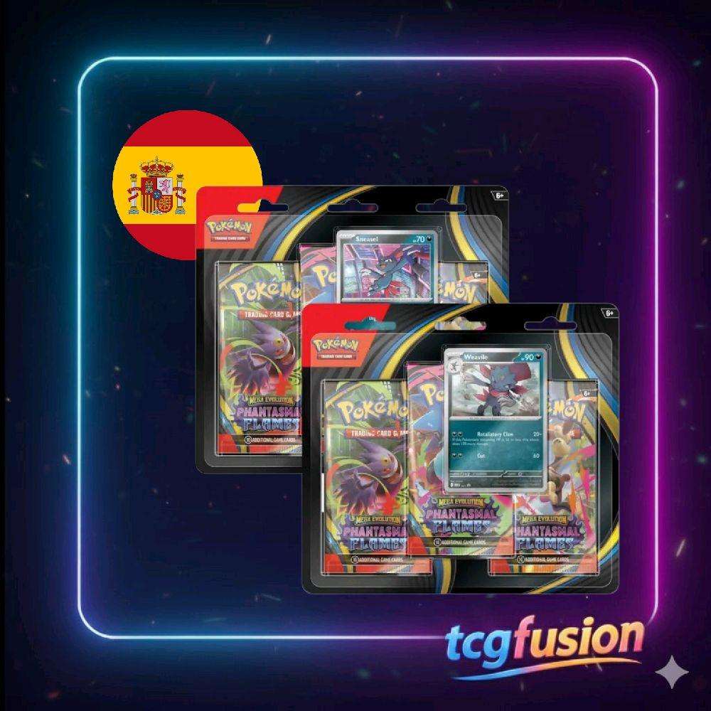 Blister 3 Sobres Pokémon TCG Mega Evolution Phantasmal Flames Español