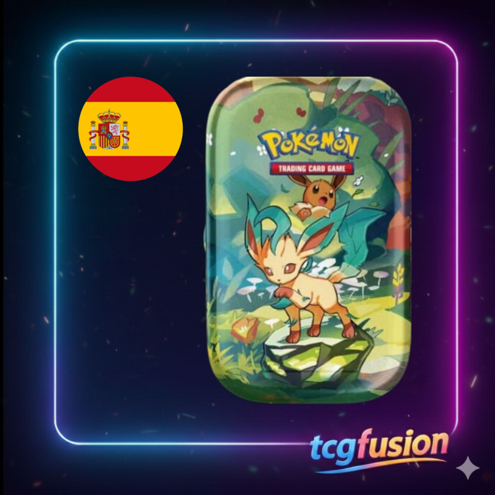 Mini Lata Pokémon TCG: Prismatic Evolutions - Leafeon (Español)