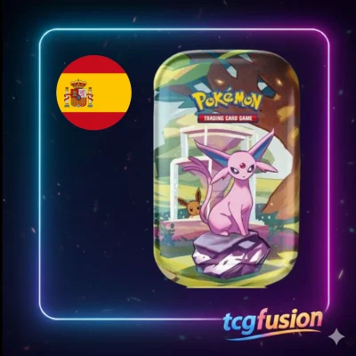 Mini Lata Pokémon Prismatic Evolutions Espeon Español