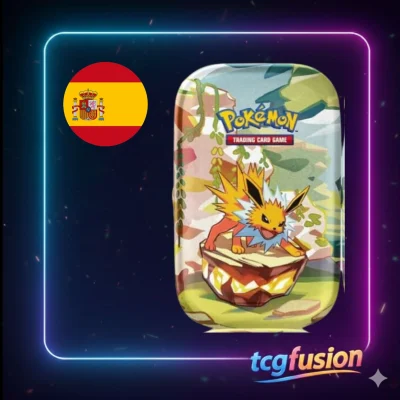 Mini Lata Jolteon Prismatic Evolutions Pokémon JCC Español