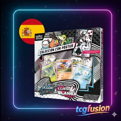 Colección con Póster Pokémon TCG Fulgor Negro y Llama Blanca - Teselia