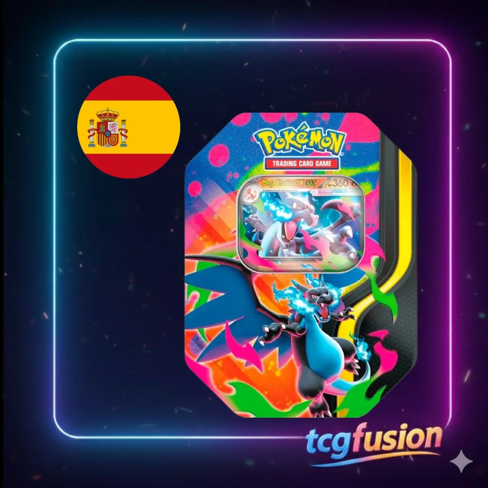 Lata Mega Charizard X ex - Pokémon TCG Español Lata Mega Charizard X ex - Pokémon TCG Español