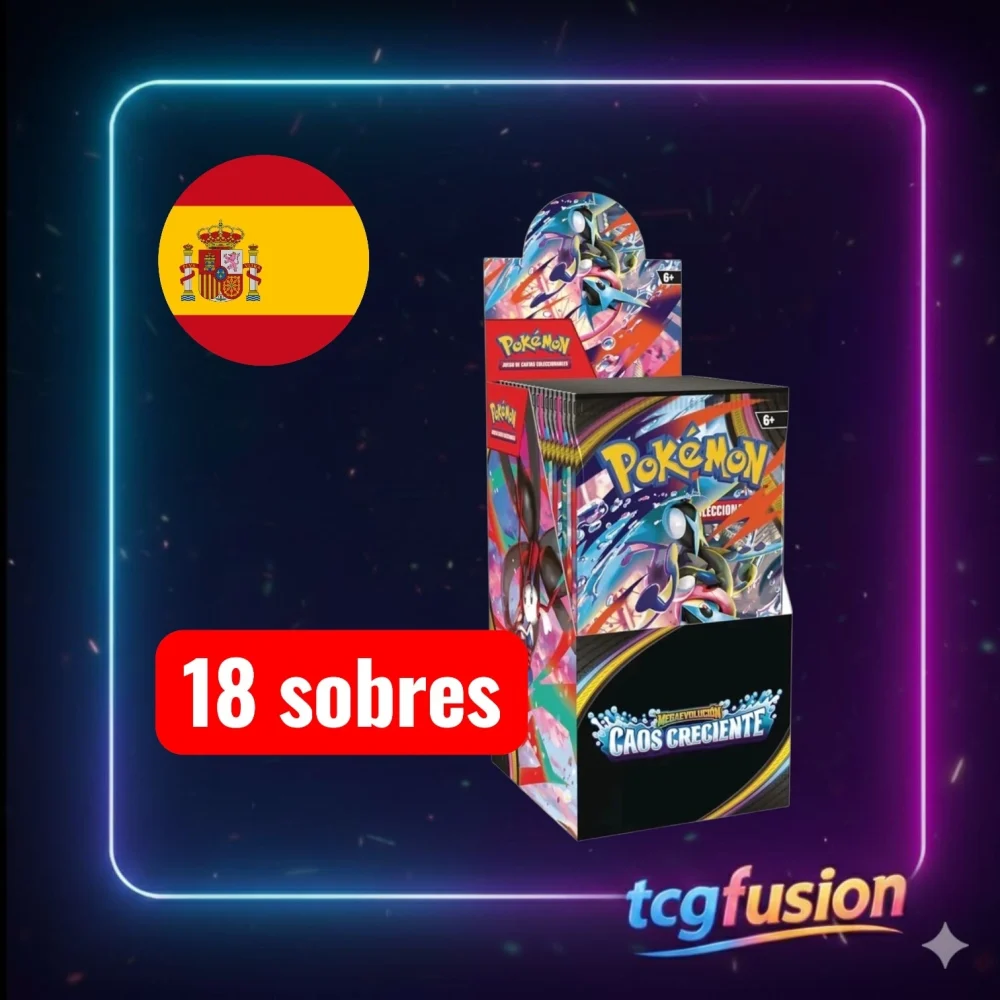 Caja 18 Sobres Pokémon TCG Megaevolución Caos Creciente Español