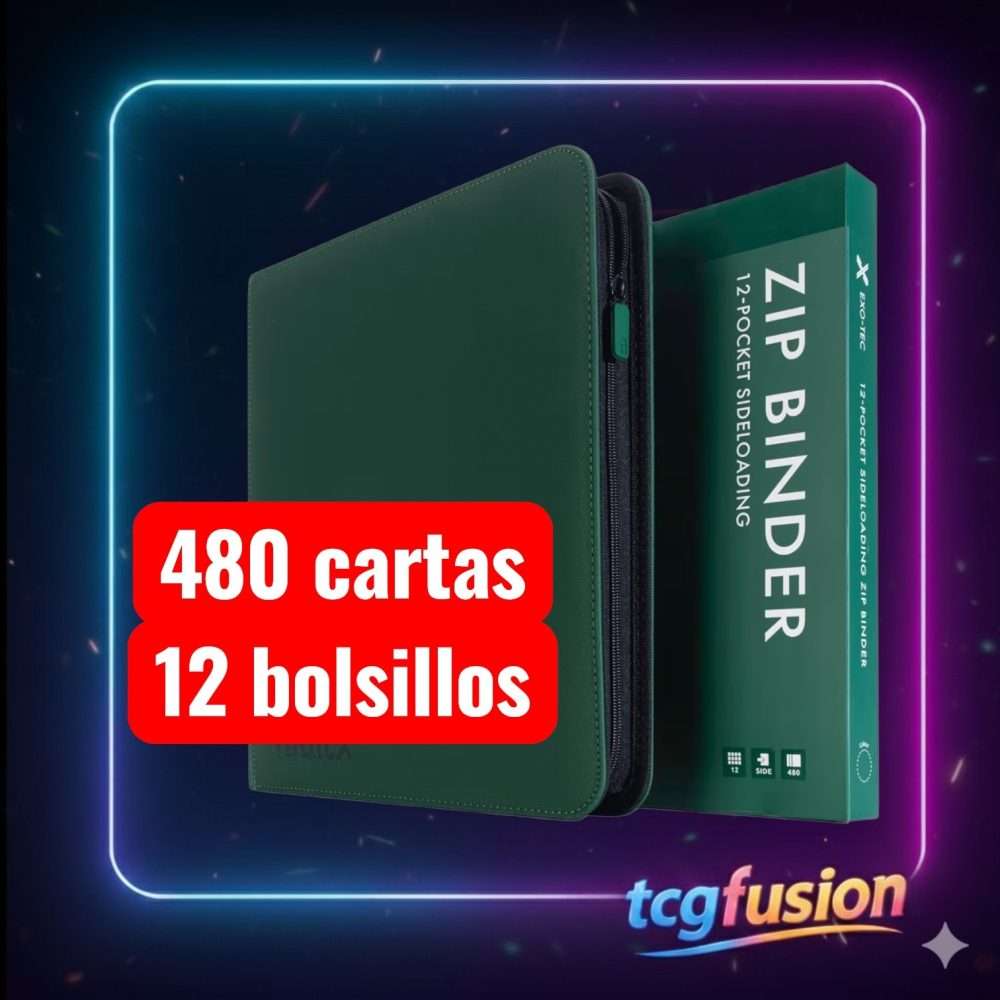 Álbum Vault X 12 Pocket Zip Binder Premium Verde 480 Cartas