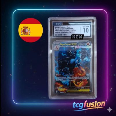 Carta Gradeada CGC 10 Mega Charizard X ex 125/094 Phantasmal Flames Español