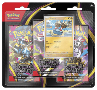 Blister 3 Sobres Oscuridad Absoluta (Pitch Black) + promo Binacle - Pokémon TCG (Español)