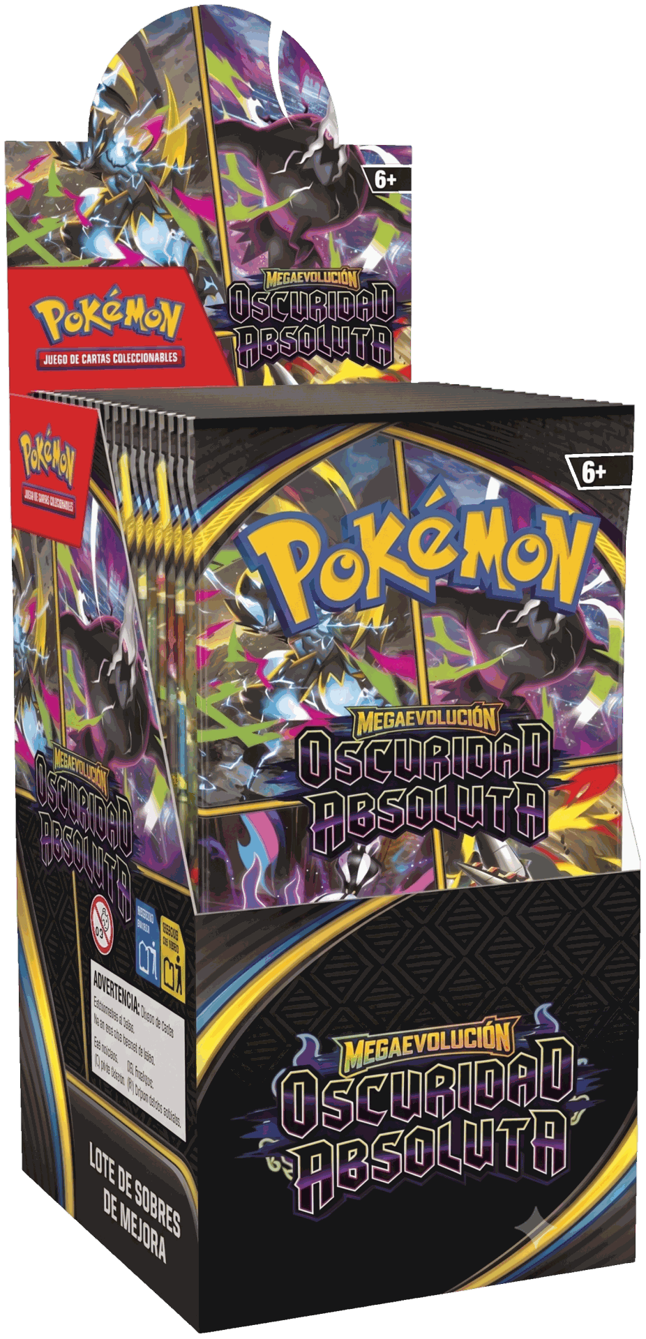 Caja expositora de 18 sobres Pokémon TCG Megaevolución Oscuridad Absoluta en español