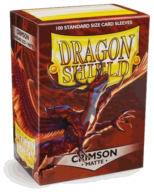Caja de 100 fundas Dragon Shield Matte carmesí de tamaño estándar