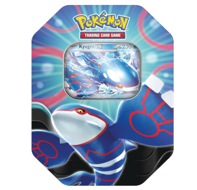 Lata Pokémon TCG Kyogre ex en español con carta promocional