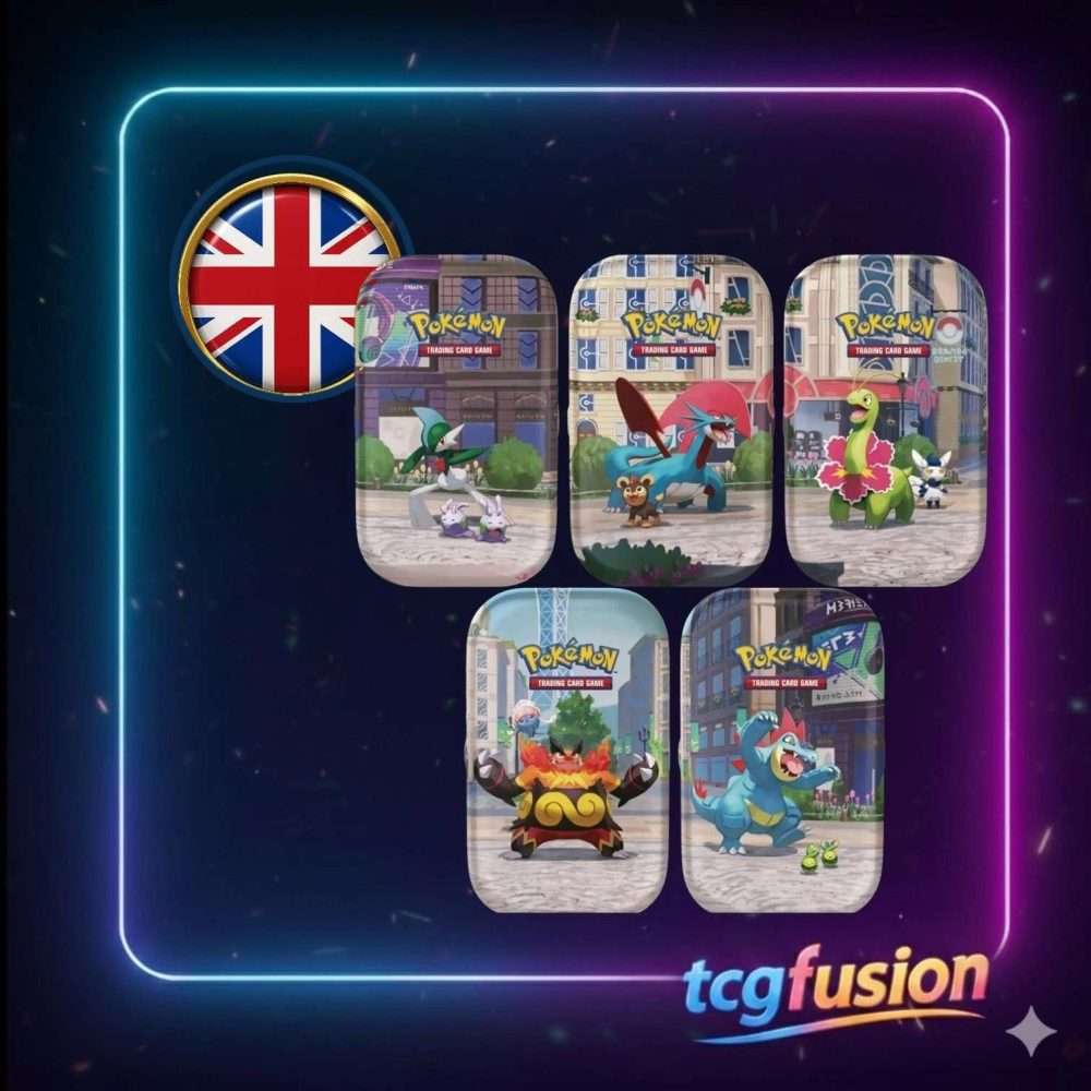 Las 5 Mini Latas Ciudad Luminalia: Gallade, Salamence, Meganium, Emboar y Feraligatr
