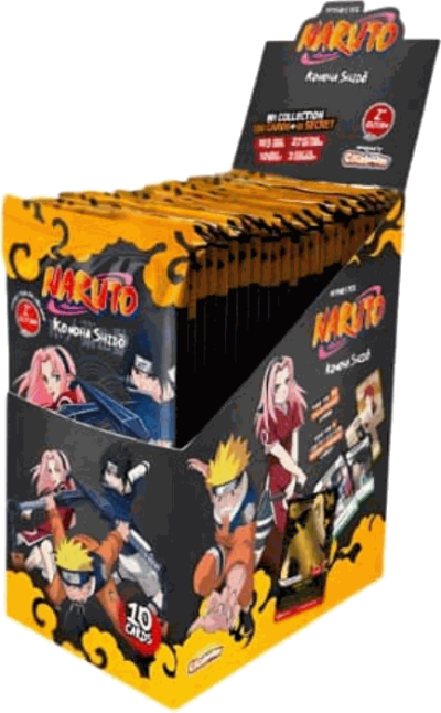 Caja de sobres Naruto First Set 2ª Edición en inglés, expositor precintado con sobres de 10 cartas