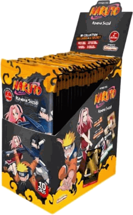Caja de sobres Naruto First Set 2ª Edición en inglés, expositor precintado con sobres de 10 cartas