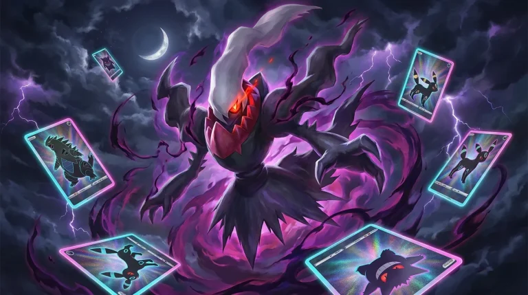 Mega Darkrai en la portada de la expansión Pitch Black