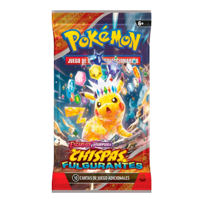 Sobre sellado Pokémon TCG Chispas Fulgurantes (Surging Sparks) en español, 10 cartas