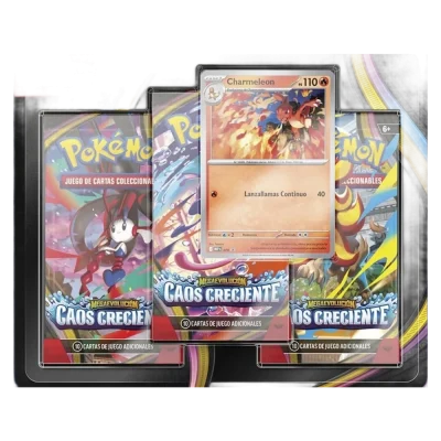 Blister 3 Sobres Charmeleon - Mega Evolution Caos Creciente - Pokémon TCG (Español)